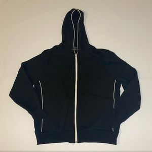 Michael Kors Men’s XL Black Zip-Up Long Sleeve Hoodie MK Graphic on back